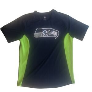 NFL Seattle Seahawks Kids Football Jersey Short Sleeve Navy Green Large 14-16